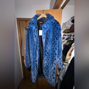 Faux Fur Trench Coat
